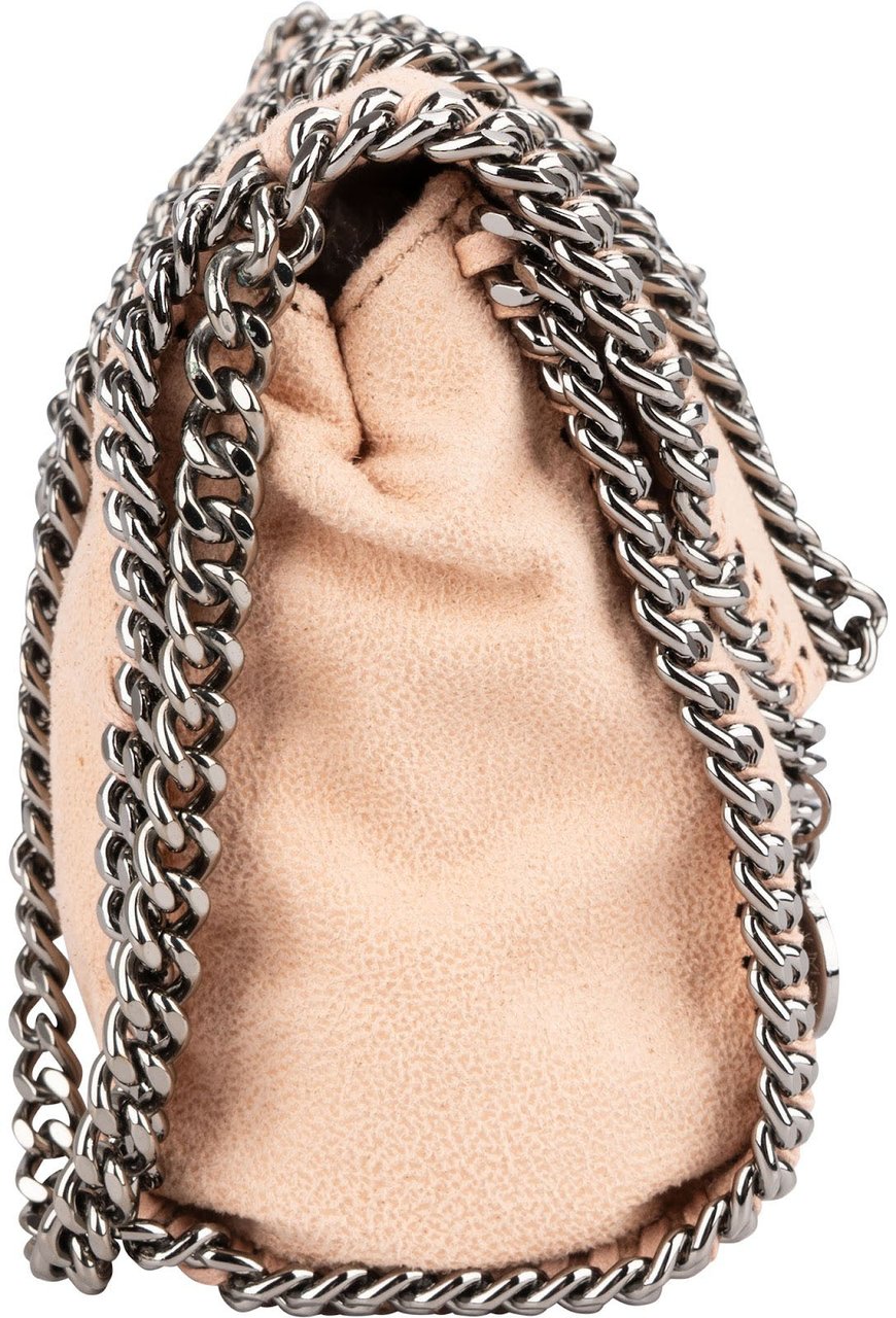 Stella McCartney Shaggy Falabella Fold Over Clutch Crossbody Bag Roze