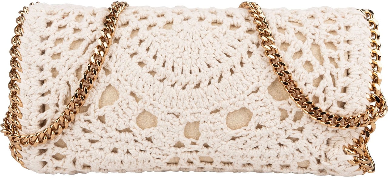 Stella McCartney Crochet Falabella Fold Over Clutch Crossbody Bag Divers