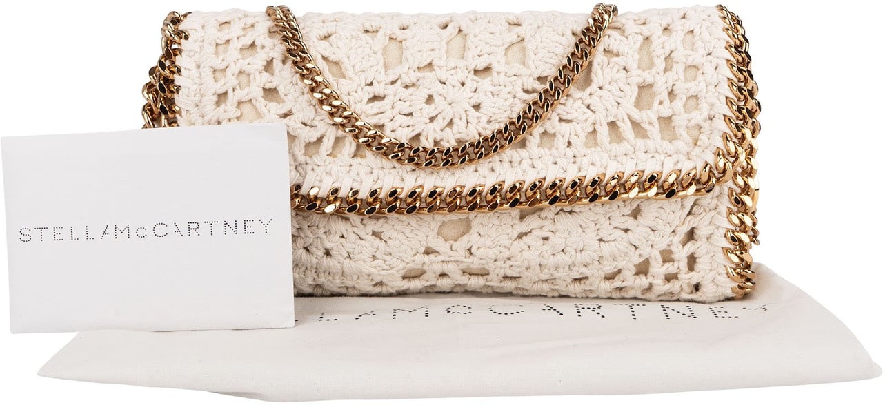 Stella McCartney Crochet Falabella Fold Over Clutch Crossbody Bag Divers