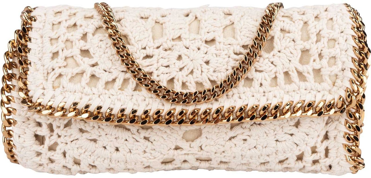 Stella McCartney Crochet Falabella Fold Over Clutch Crossbody Bag Divers