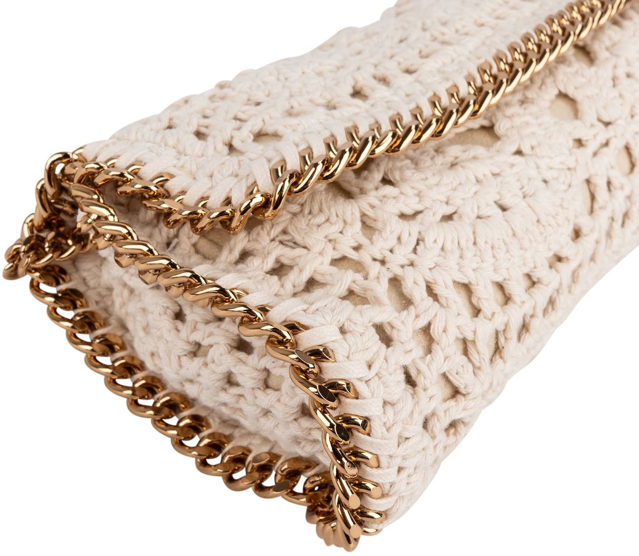 Stella McCartney Crochet Falabella Fold Over Clutch Crossbody Bag Divers