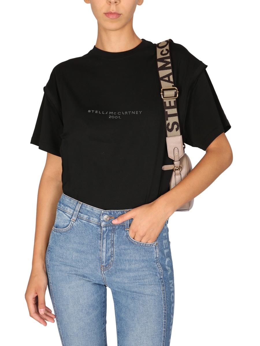 Stella McCartney CRYSTAL LOGO T-SHIRT Zwart
