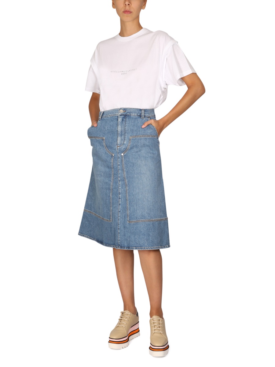 Stella McCartney CRYSTAL LOGO T-SHIRT Wit