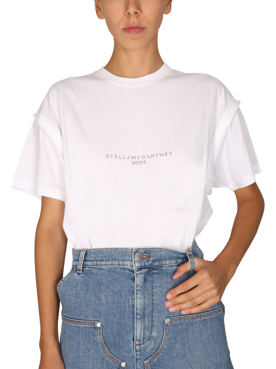 Stella McCartney CRYSTAL LOGO T-SHIRT Wit