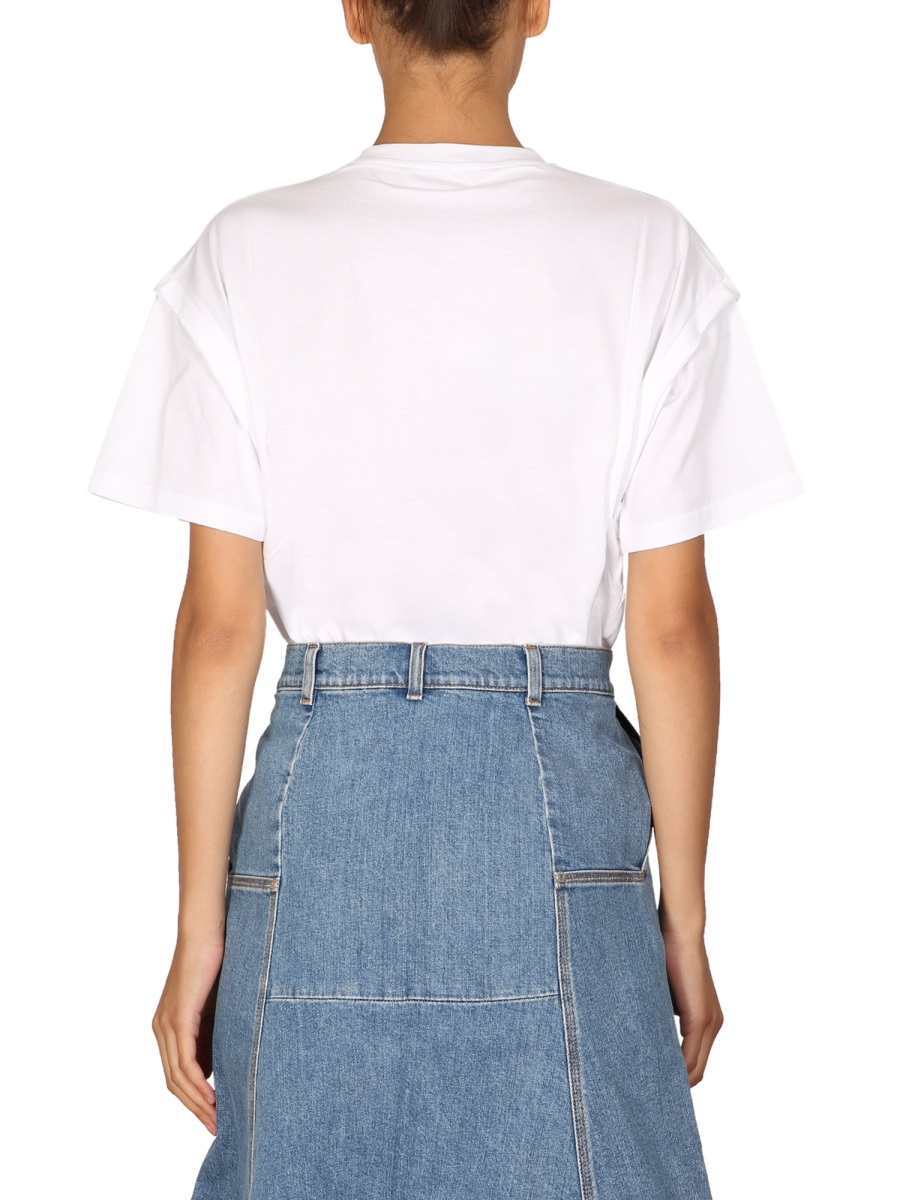 Stella McCartney CRYSTAL LOGO T-SHIRT Wit
