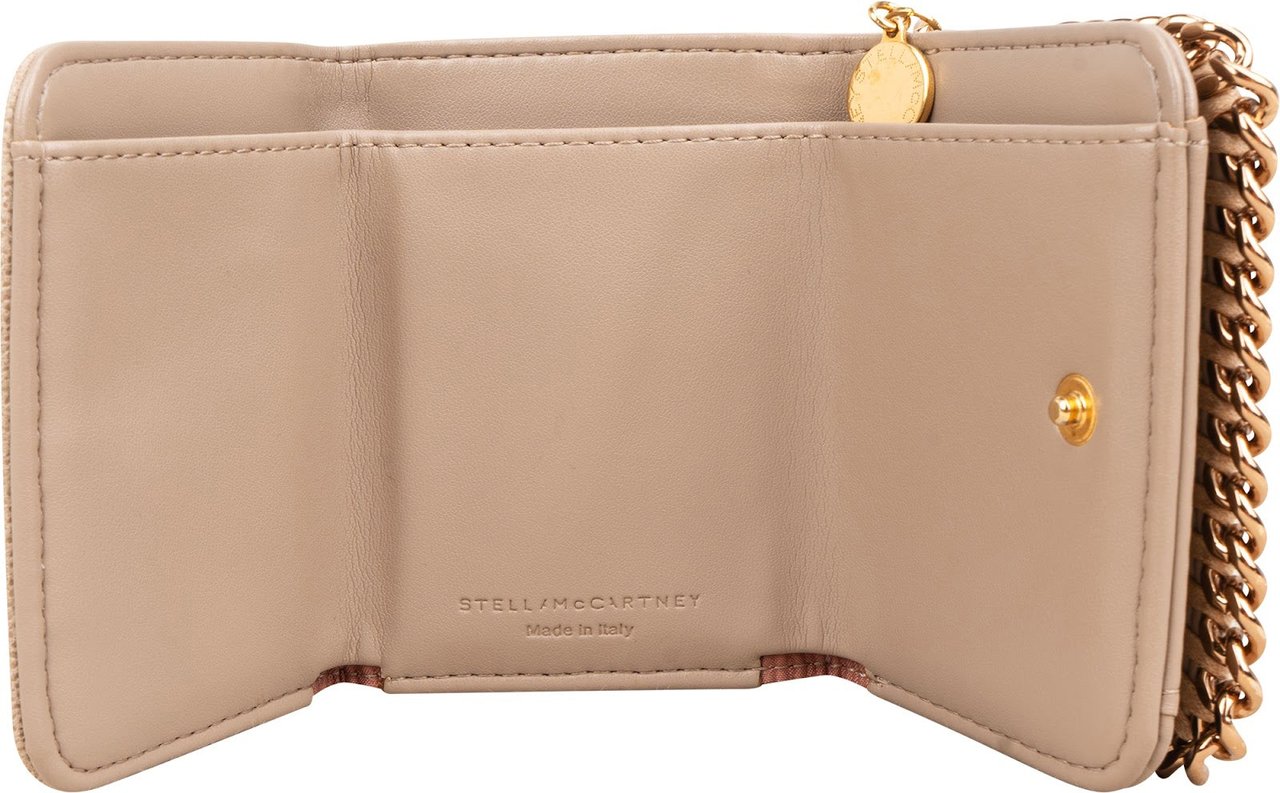 Stella McCartney Falabella Compact Wallet Beige