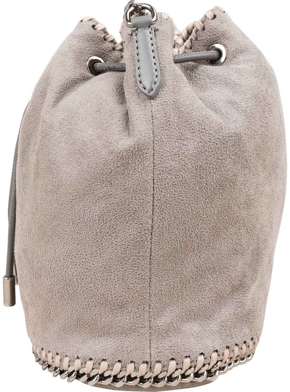 Stella McCartney Shaggy Falabella Small Bucket Crossbody Bag Donkergrijs