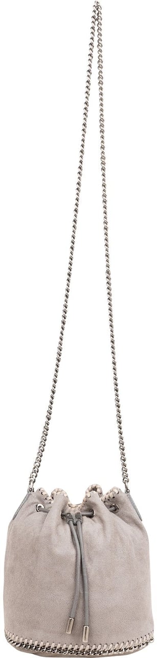 Stella McCartney Shaggy Falabella Small Bucket Crossbody Bag Donkergrijs