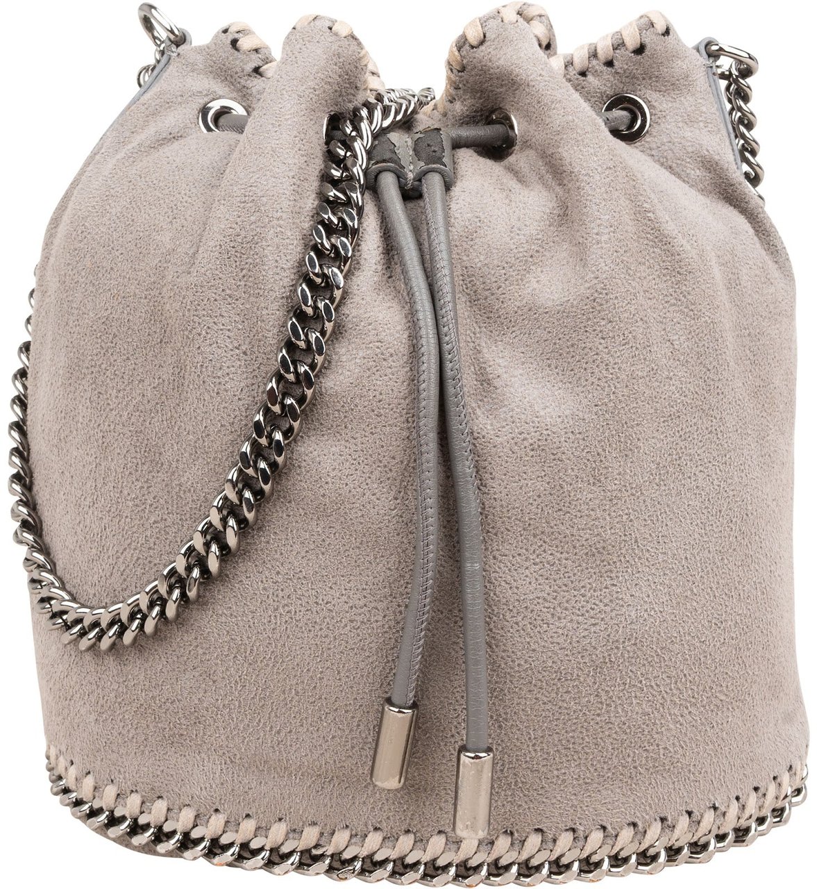 Stella McCartney Shaggy Falabella Small Bucket Crossbody Bag Donkergrijs