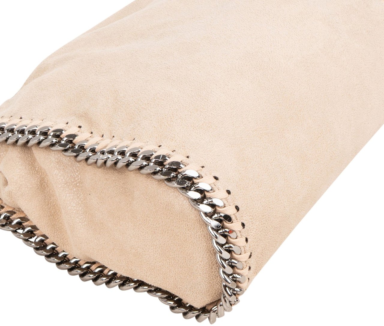 Stella McCartney Shaggy Falabella Fold Over Tote Crossbody Handbag Beige