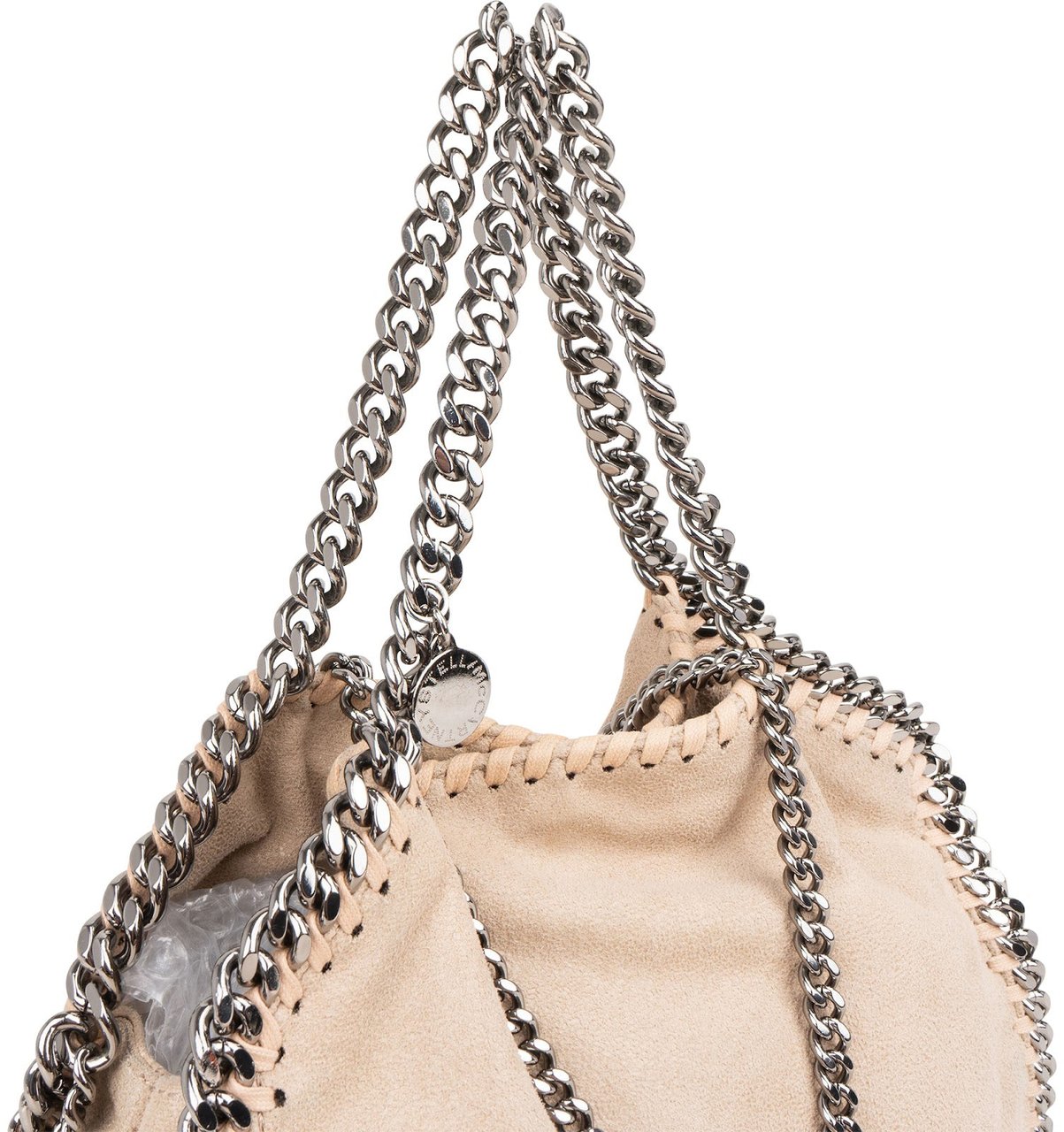 Stella McCartney Shaggy Falabella Fold Over Tote Crossbody Handbag Beige