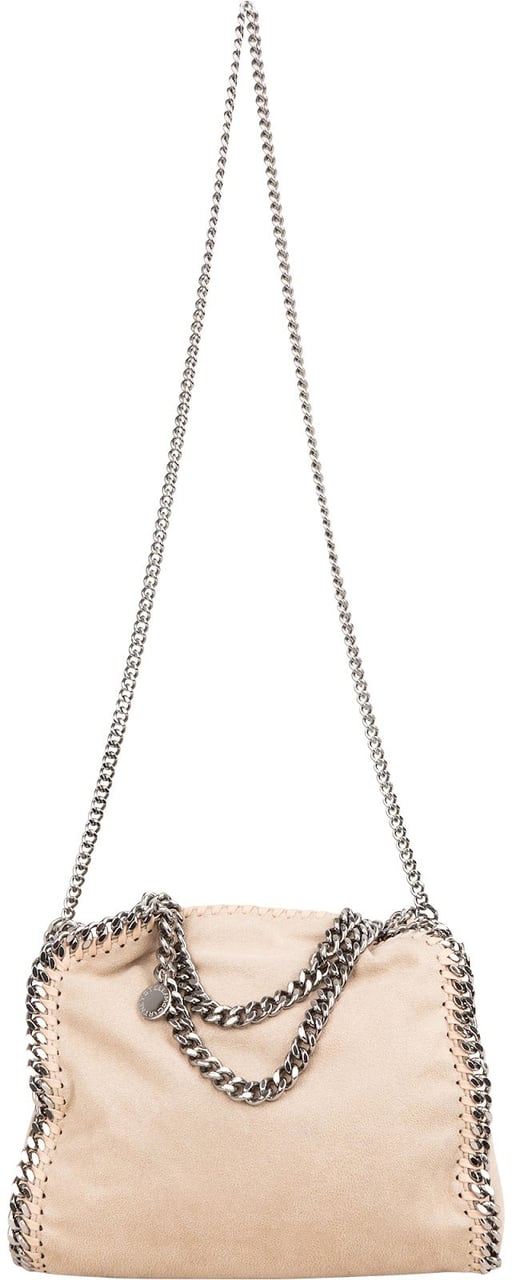 Stella McCartney Shaggy Falabella Fold Over Tote Crossbody Handbag Beige