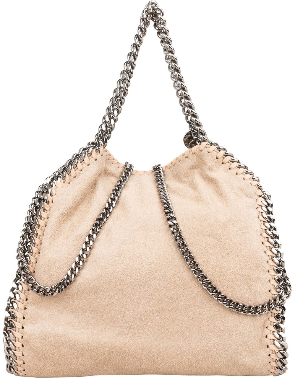 Stella McCartney Shaggy Falabella Fold Over Tote Crossbody Handbag Beige