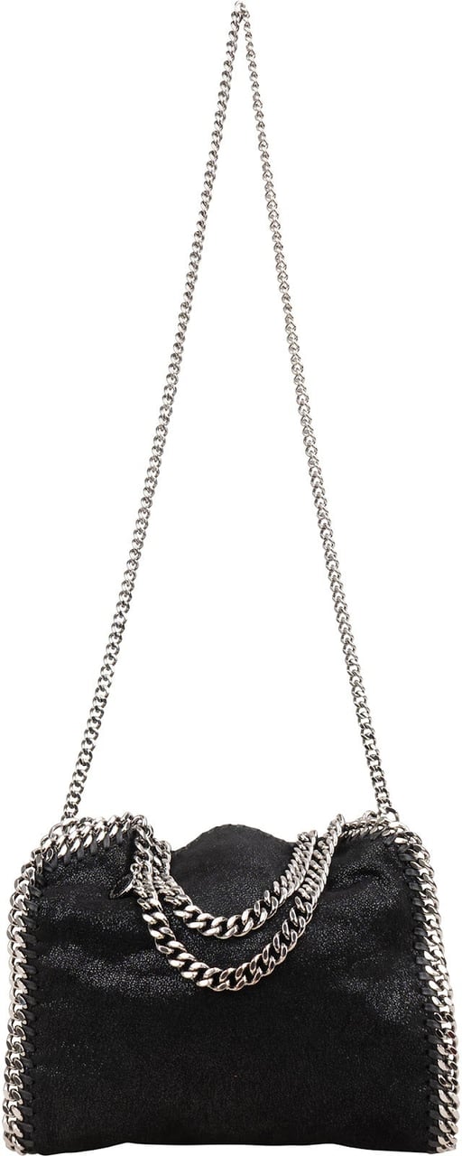 Stella McCartney Shaggy Falabella Fold Over Tote Crossbody Handbag Zwart