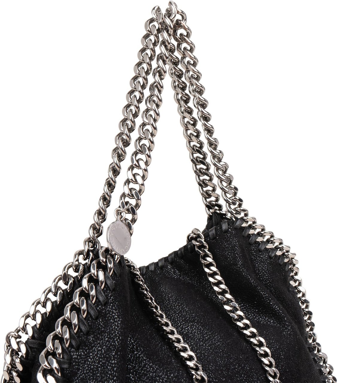Stella McCartney Shaggy Falabella Fold Over Tote Crossbody Handbag Zwart