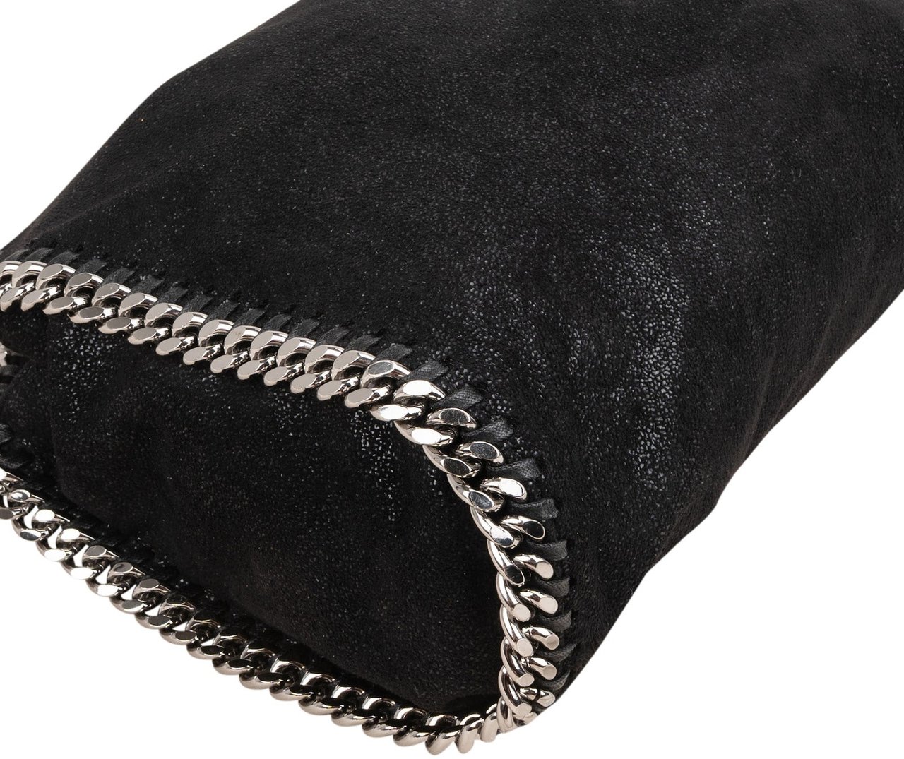 Stella McCartney Shaggy Falabella Fold Over Tote Crossbody Handbag Zwart