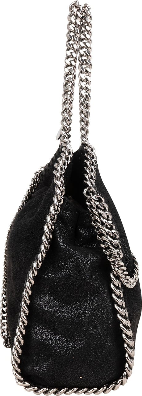 Stella McCartney Shaggy Falabella Fold Over Tote Crossbody Handbag Zwart