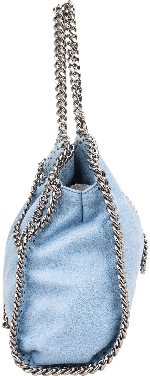 Stella McCartney Shaggy Falabella Fold Over Tote Crossbody Handbag Lichtblauw
