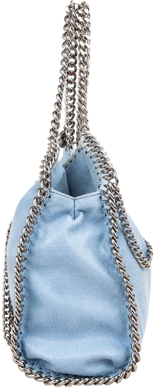 Stella McCartney Shaggy Falabella Fold Over Tote Crossbody Handbag Lichtblauw