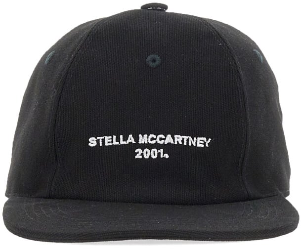 Stella McCartney BASEBALL HAT WITH LOGO EMBROIDERY Zwart