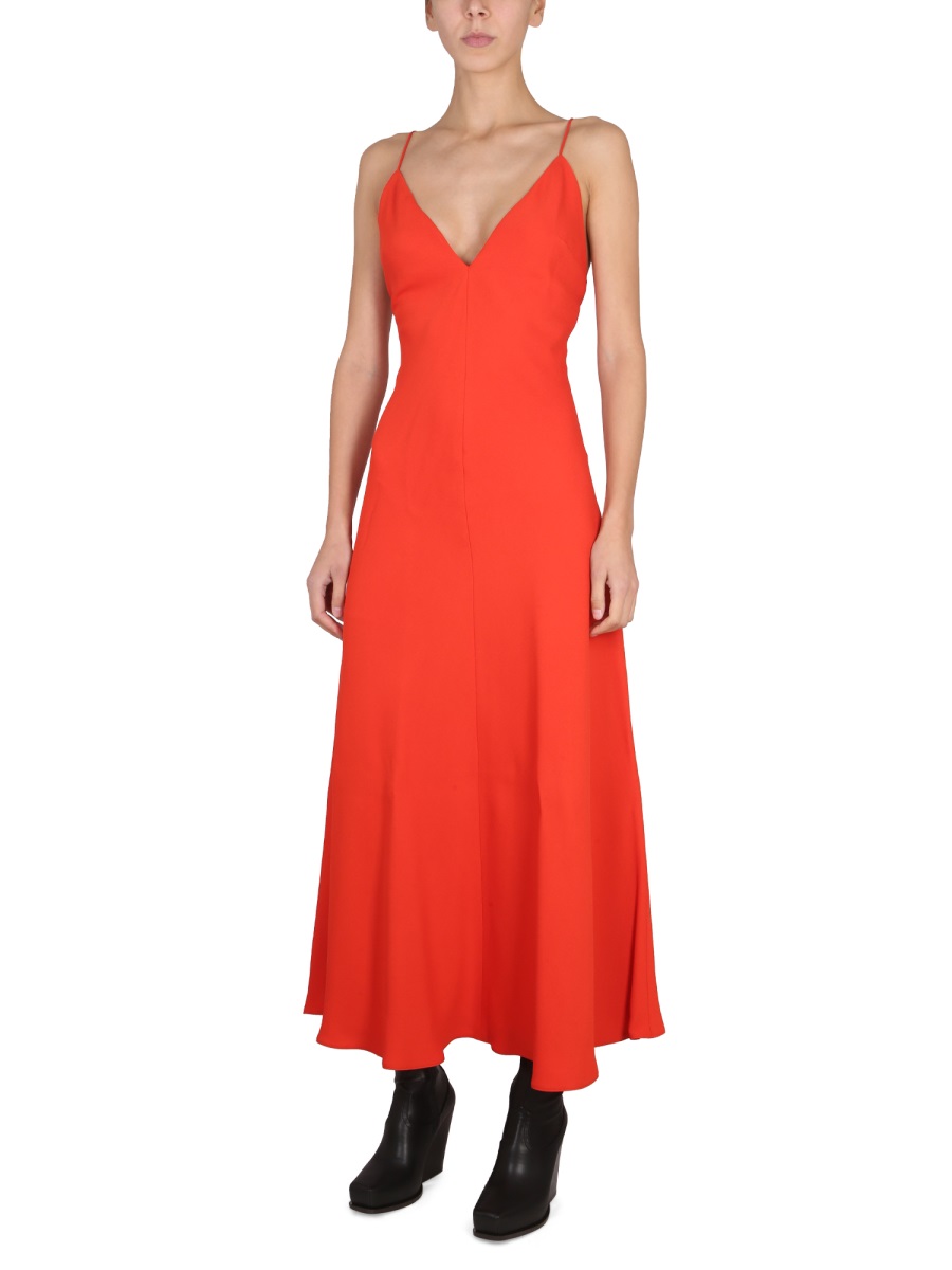 Stella McCartney MAXI V-NECK DRESS Rood