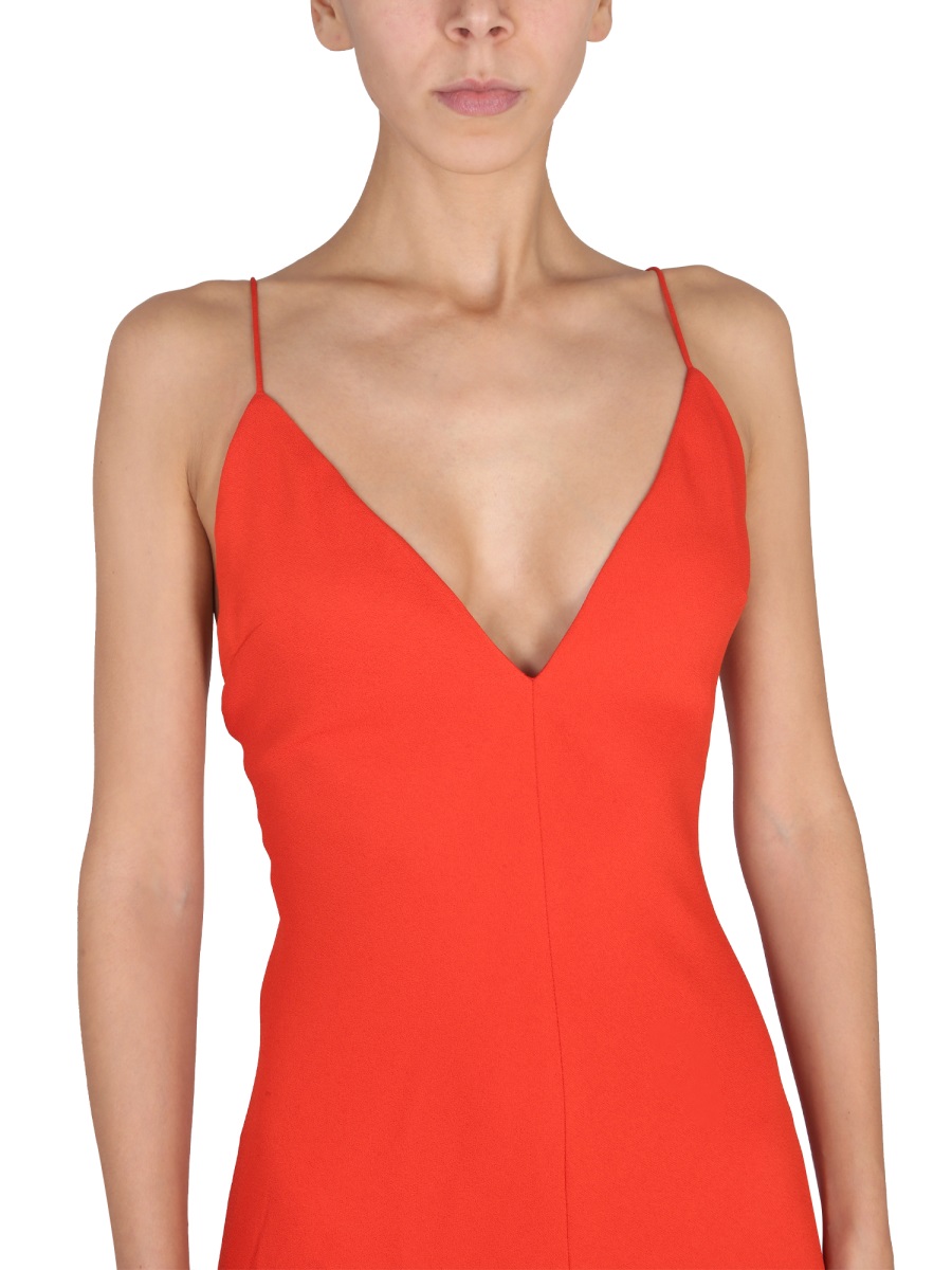 Stella McCartney MAXI V-NECK DRESS Rood