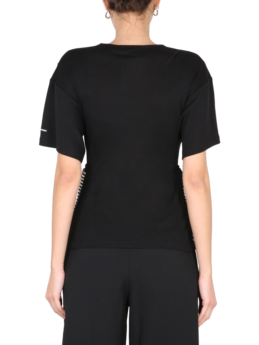 Stella McCartney T-SHIRT WITH CHAIN DETAIL Zwart