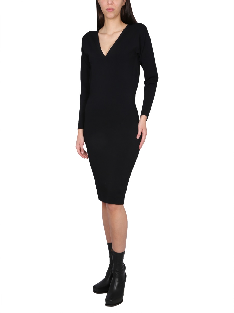 Stella McCartney V-NECK DRESS Zwart