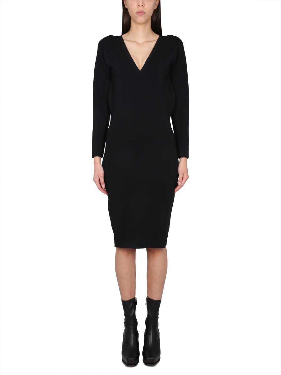 Stella McCartney V-NECK DRESS Zwart