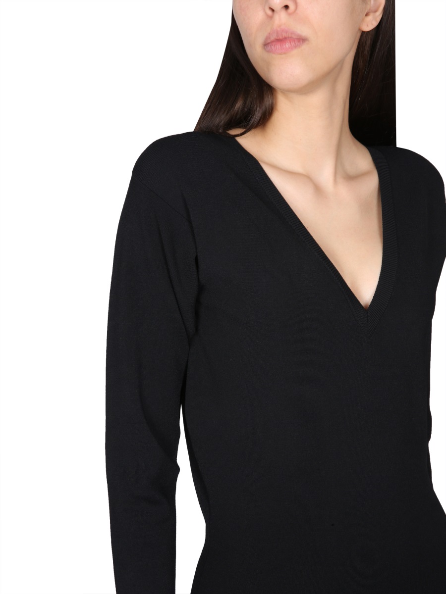 Stella McCartney V-NECK DRESS Zwart