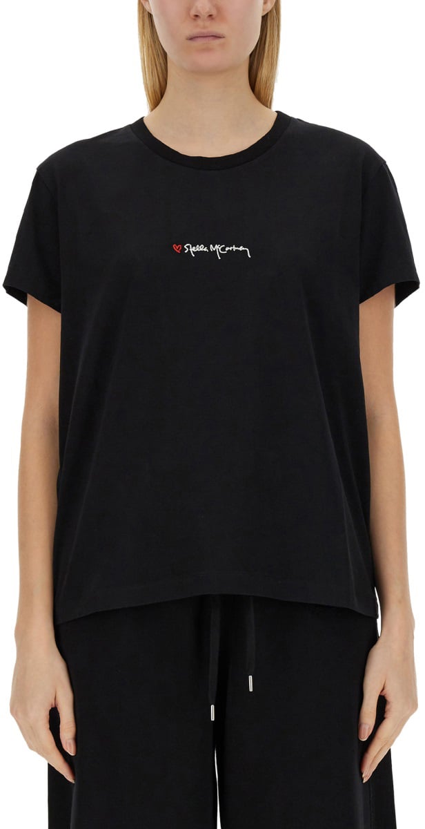 Stella McCartney T-SHIRT WITH LOGO Zwart
