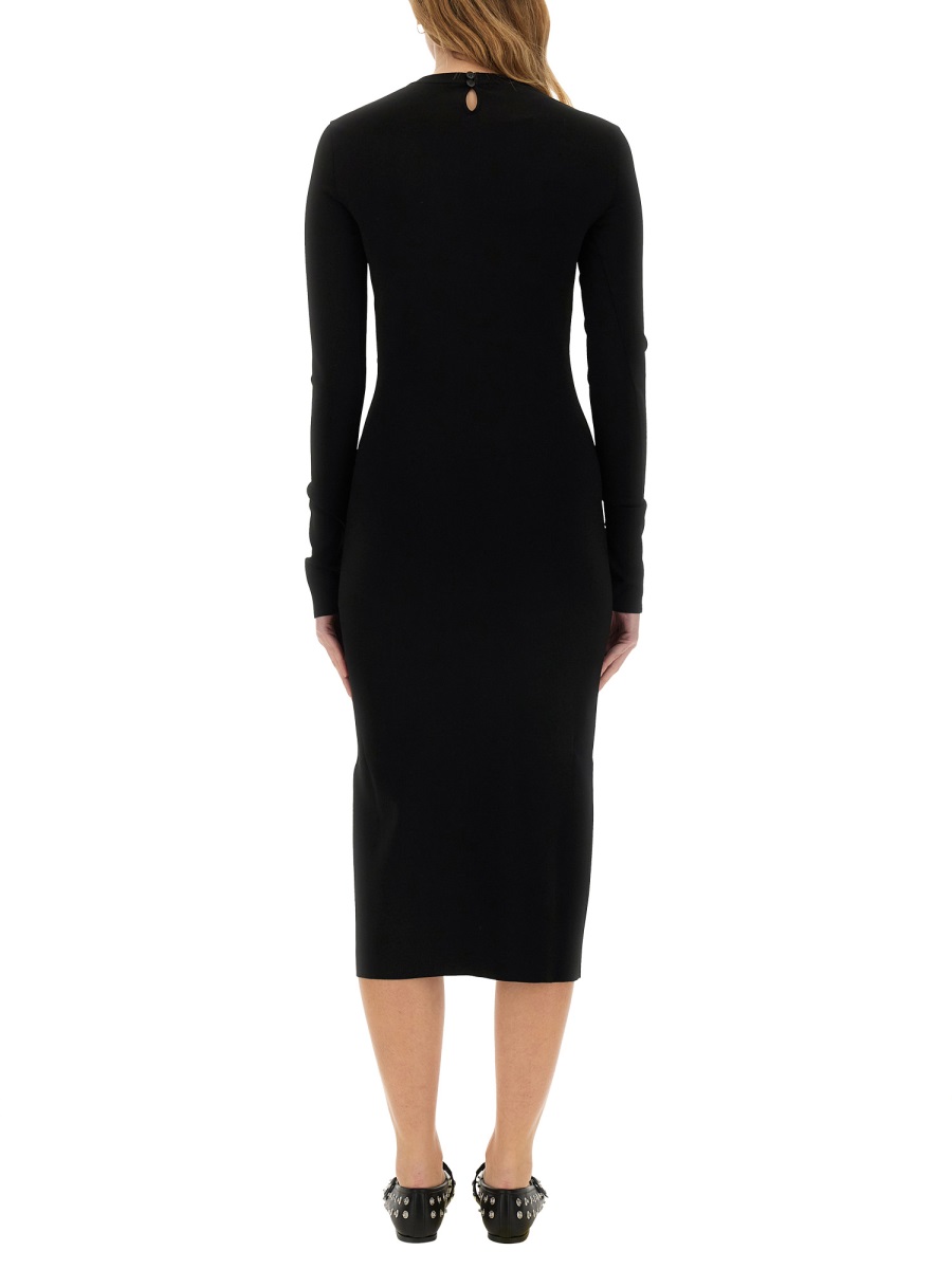 Stella McCartney MIDI DRESS WITH SLIT Zwart
