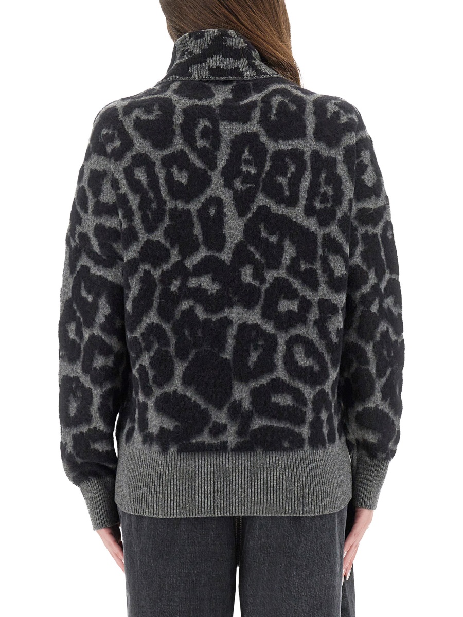 Stella McCartney WOOL AND ALPACA "LEOPARD" SWEATER Zwart
