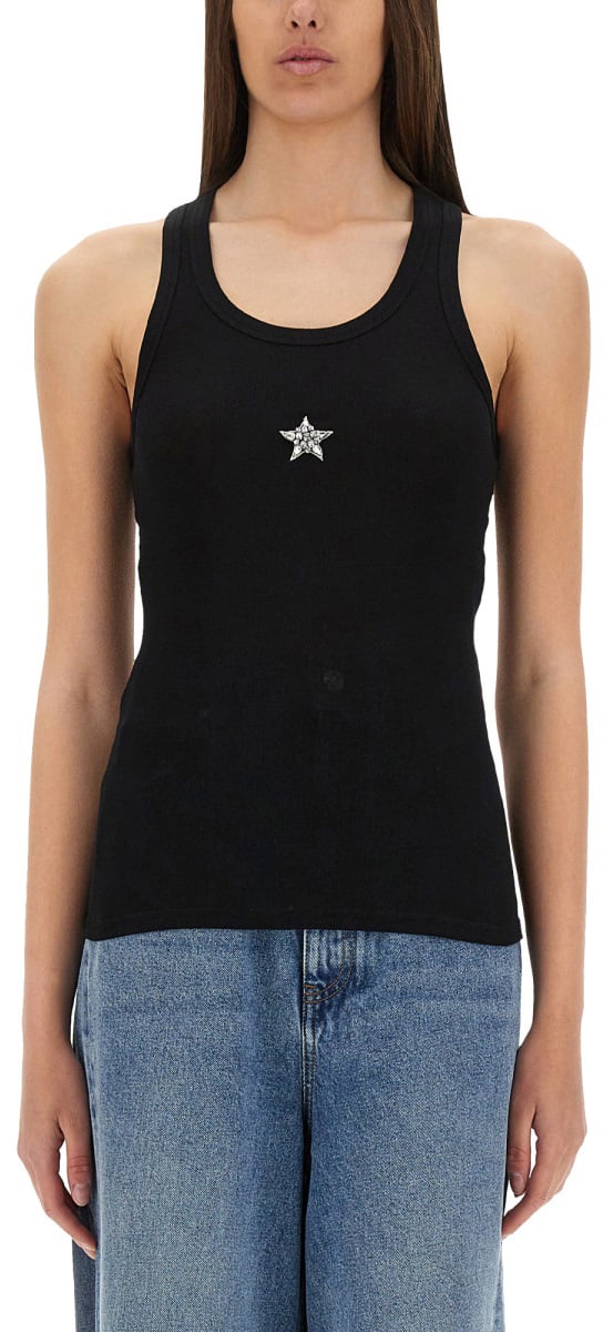 Stella McCartney "CRYSTAL MINI STAR" TANK TOP Zwart