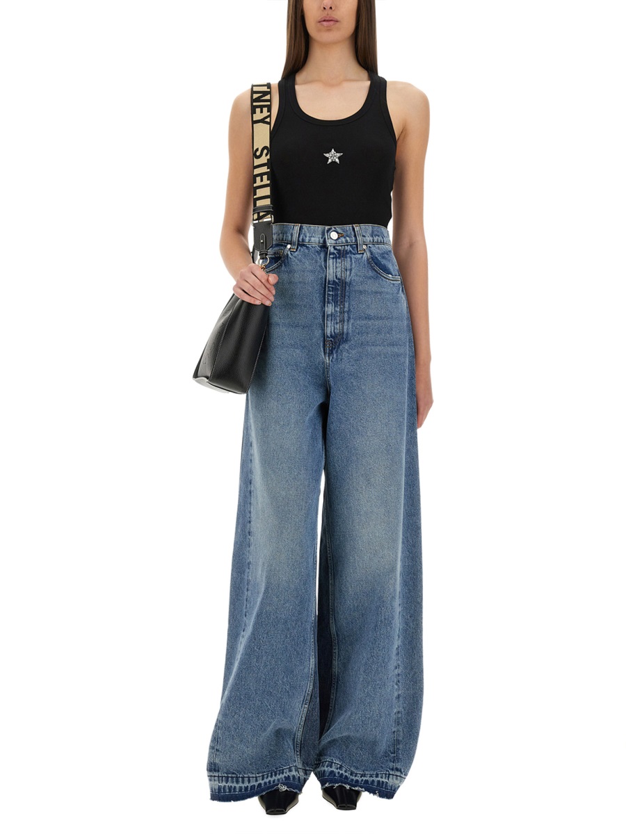 Stella McCartney "CRYSTAL MINI STAR" TANK TOP Zwart