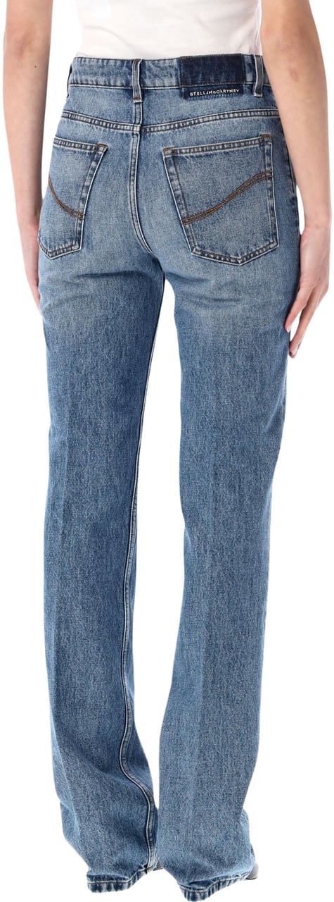 Stella McCartney Iconic Blue Straight Jeans Iconic Mid Vintage Blue Blauw