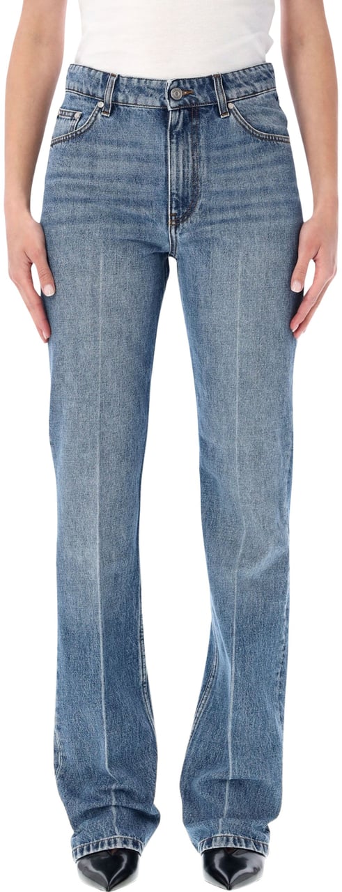 Stella McCartney Iconic Blue Straight Jeans Iconic Mid Vintage Blue Blauw