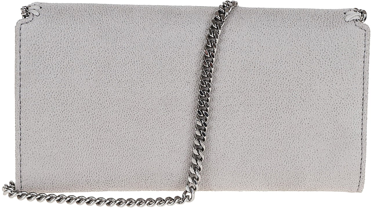 STELLA McCARTNEY Falabella Continental Wallet With Chain Eco Shaggy Deer W/Ruthenium Chain Donkergrijs
