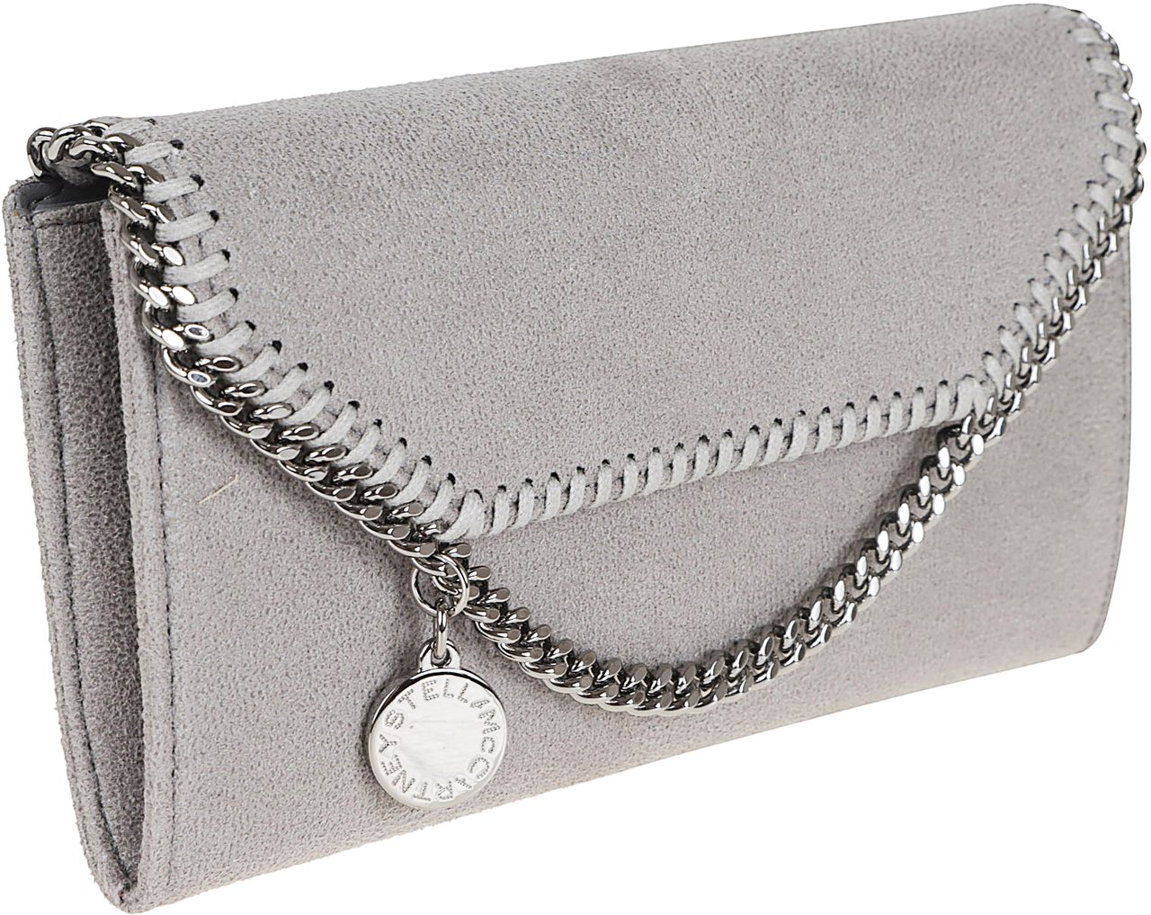 STELLA McCARTNEY Falabella Continental Wallet With Chain Eco Shaggy Deer W/Ruthenium Chain Donkergrijs