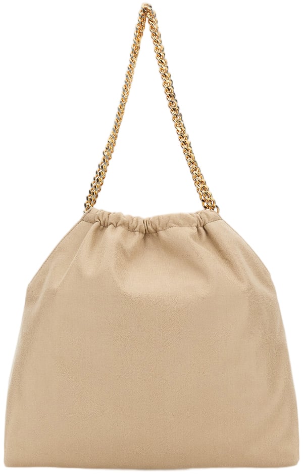 Stella McCartney Medium Falabella Shoulder Bag With Drawstring Closure And Gold-Tone Accents Neutraal
