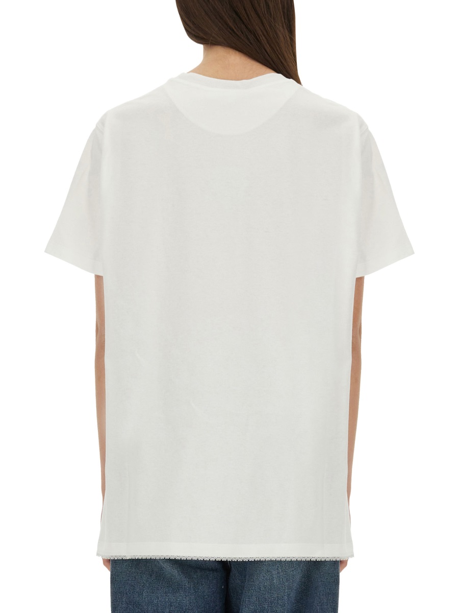 Stella McCartney T-SHIRT WITH LACE INSERT Wit
