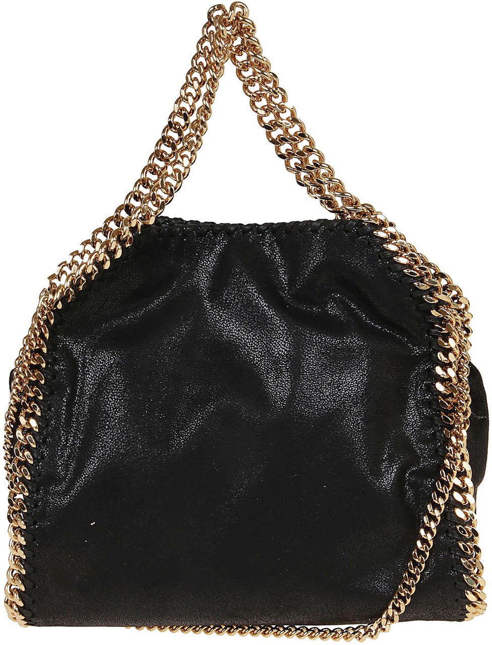 STELLA McCARTNEY Mini Tote Eco Shaggy Deer W/Gold Color Chain Zwart
