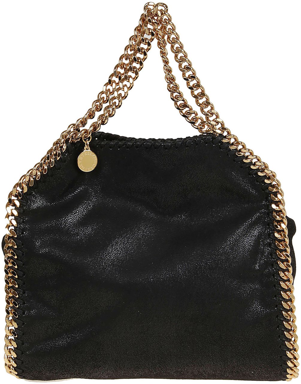 STELLA McCARTNEY Mini Tote Eco Shaggy Deer W/Gold Color Chain Zwart