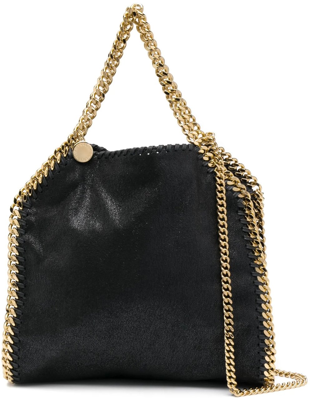Stella McCartney Black Falabella Mini Chain Trim Totes Zwart