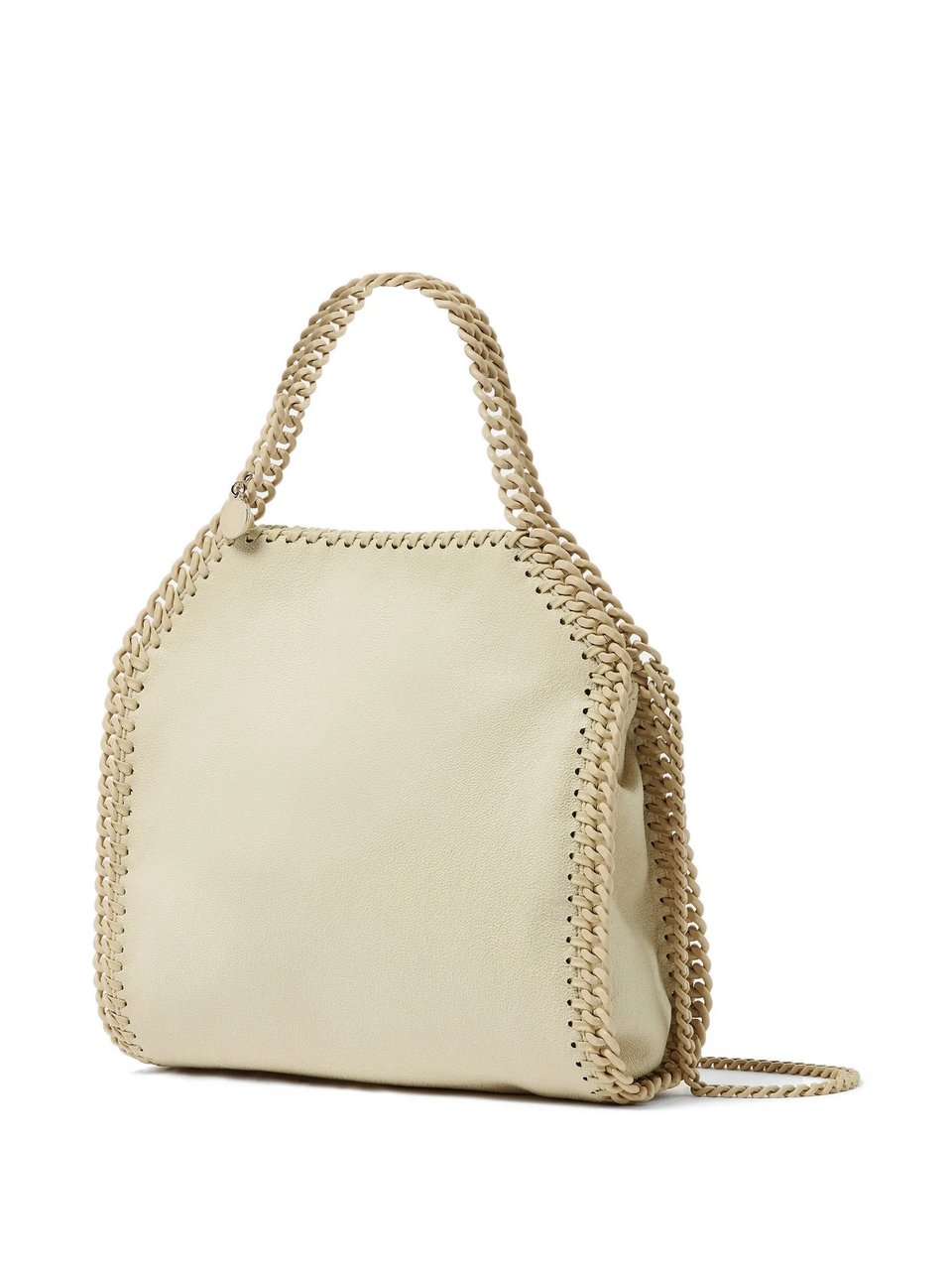 Stella McCartney Mini Shoulder Bag with Whipstitch Detail and Chain Strap Neutraal