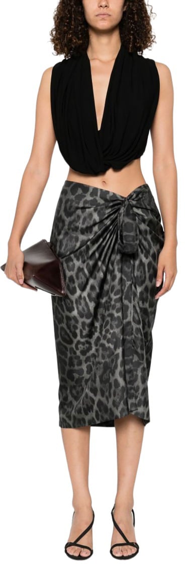 Stella McCartney SILK MIDI SKIRT Dierenprint