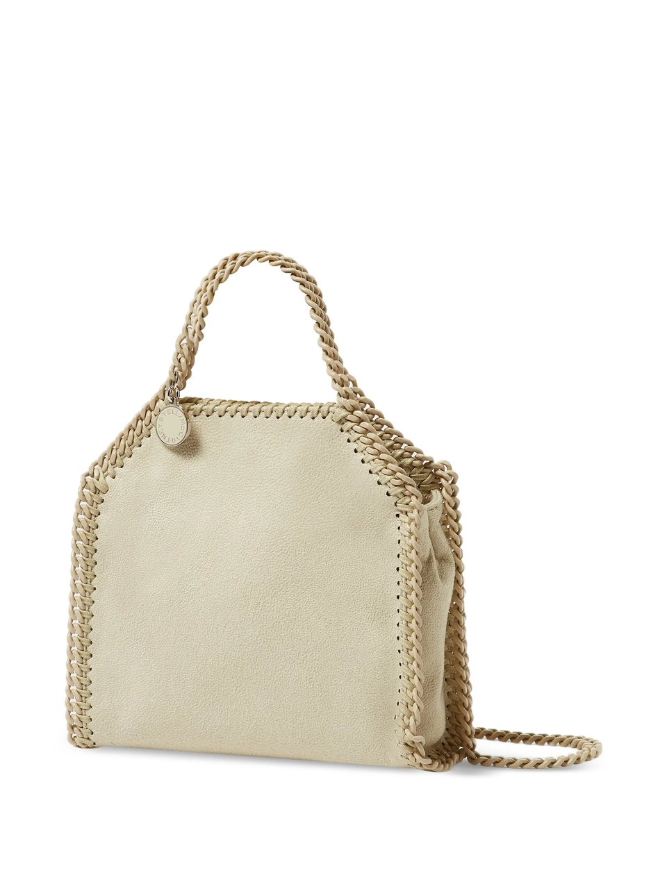 Stella McCartney Braided Trimmed Tiny Shoulder Bag with Detachable Chain Strap Neutraal