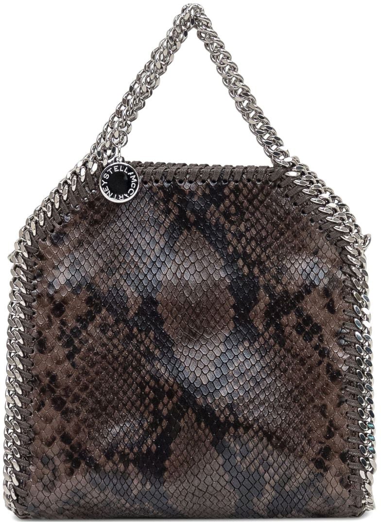 Stella McCartney Borsa Falabella Tiny Stella McCartney in Effetto Pitone Bruin