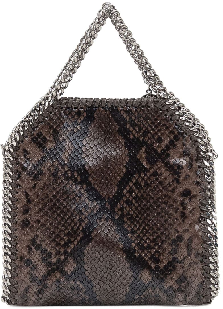 Stella McCartney Borsa Falabella Tiny Stella McCartney in Effetto Pitone Bruin