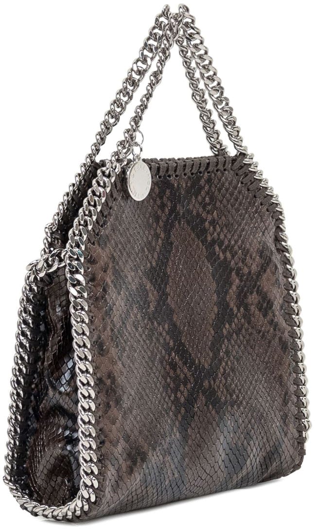 Stella McCartney Borsa Falabella Tiny Stella McCartney in Effetto Pitone Bruin